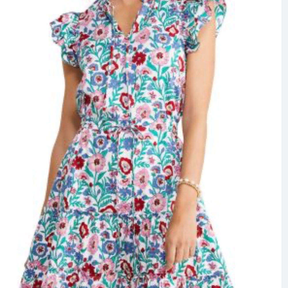 Vineyard Vines Floral Smocked-Waist Dress
